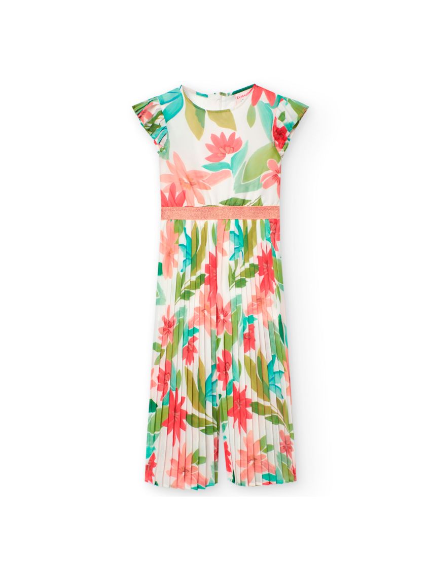 Macacão Gaze Floral Bobol