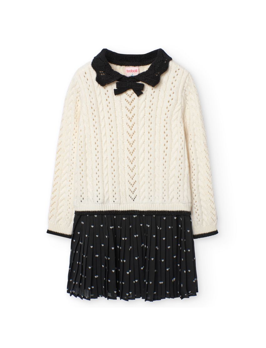 Vestido tricot combinado 