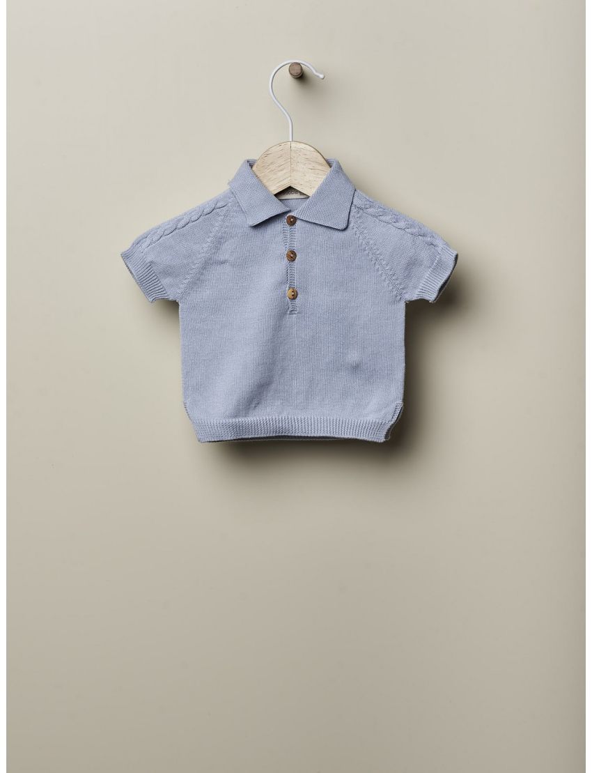 Camisola polo de manga cu